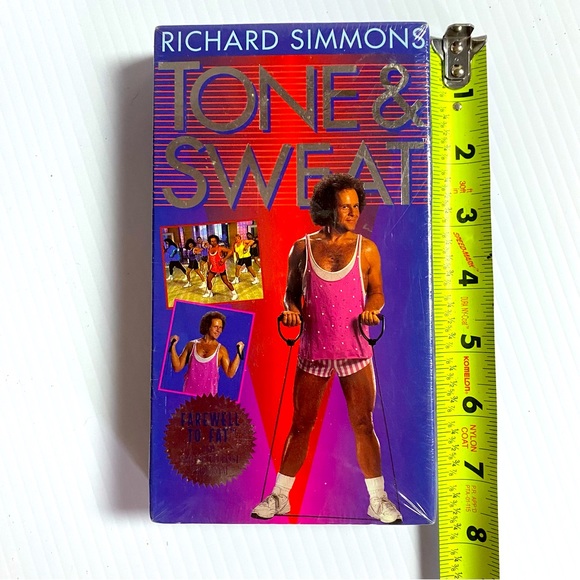 VTG 1994 NEW SEALED VHS RICHARD SIMMONS TONE & SWEAT EXERCISE TAPE ORIGINAL BOX - Picture 7 of 9